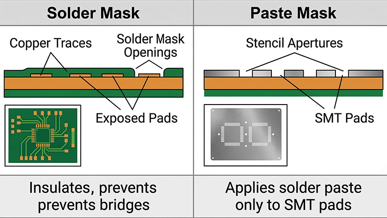 Solder Masks vs Paste Masks