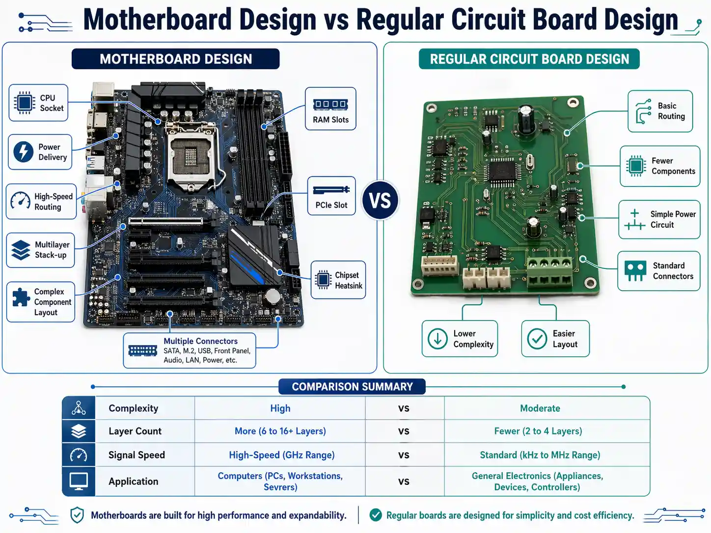 Motherboard Design vs Regular Circuit Board Design