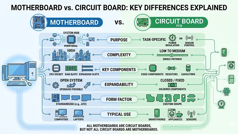 motherboard-vs-circuit-board​