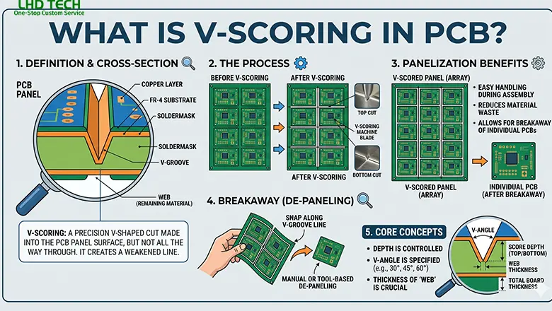 what is v-scoring in pcb