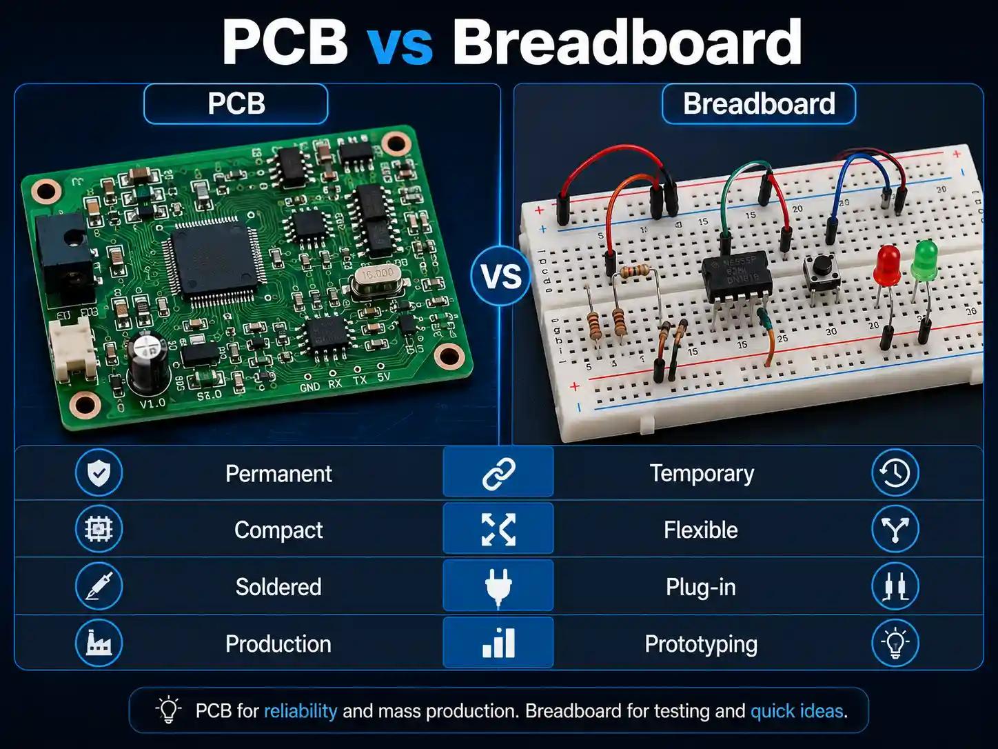 pcb vs breadboard